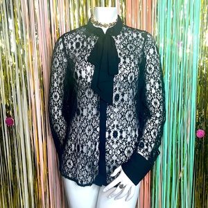 Who What Wear Sheer Button Up Blouse